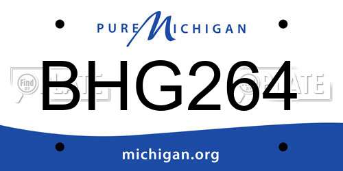 BHG264 Michigan License Plate