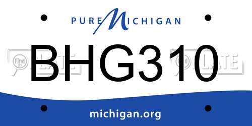 BHG310 Michigan License Plate