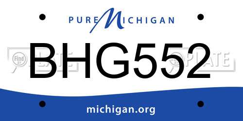 BHG552 Michigan License Plate