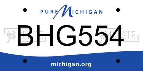 BHG554 Michigan License Plate