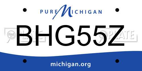 BHG55Z Michigan License Plate