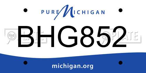 BHG852 Michigan License Plate