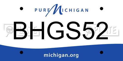 BHGS52 Michigan License Plate