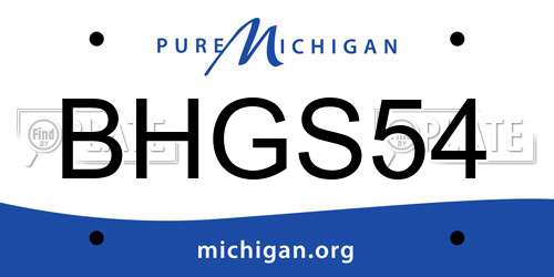 BHGS54 Michigan License Plate