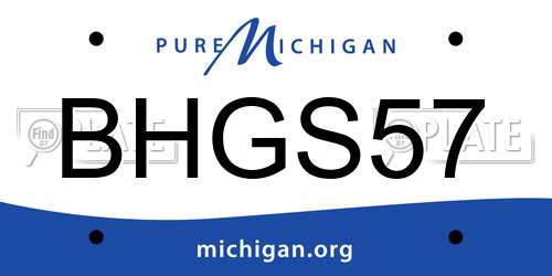 BHGS57 Michigan License Plate