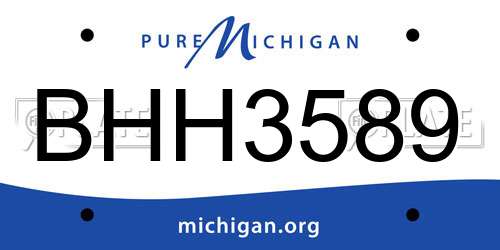 BHH3589 Michigan License Plate