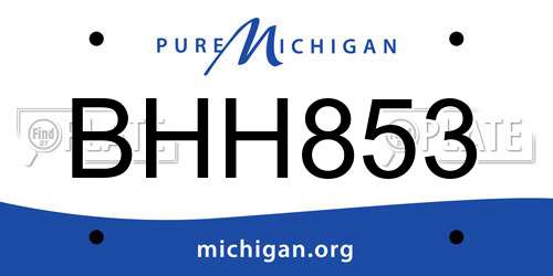 BHH853 Michigan License Plate