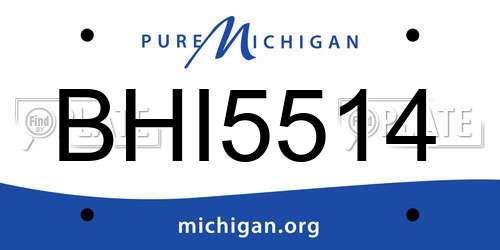 BHI5514 Michigan License Plate