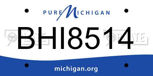 BHI8514 Michigan License Plate