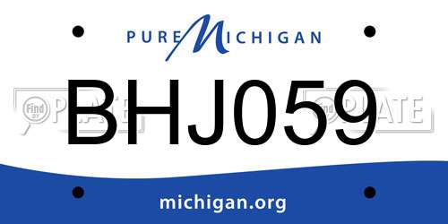 BHJ059 Michigan License Plate