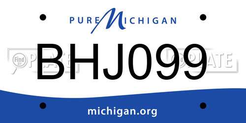 BHJ099 Michigan License Plate