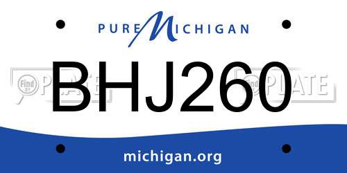 BHJ260 Michigan License Plate