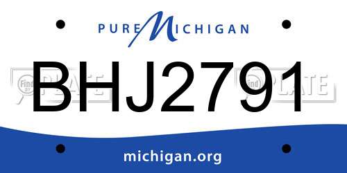 BHJ2791 Michigan License Plate