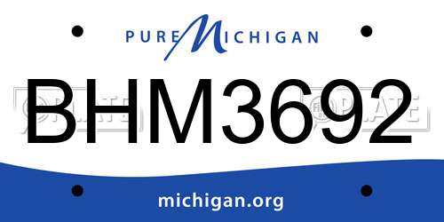 BHM3692 Michigan License Plate