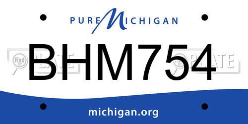 BHM754 Michigan License Plate