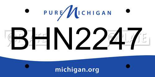 BHN2247 Michigan License Plate