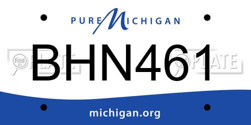 BHN461 Michigan License Plate