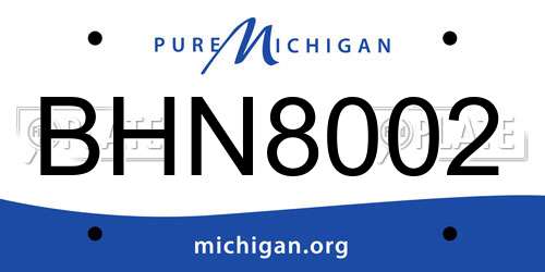 BHN8002 Michigan License Plate