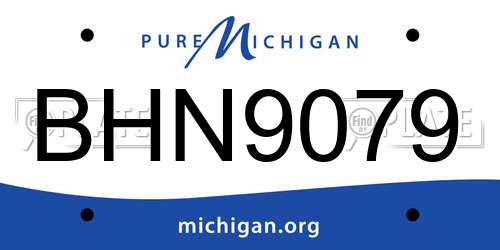 BHN9079 Michigan License Plate