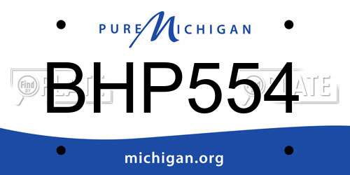 BHP554 Michigan License Plate