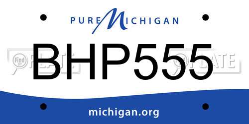 BHP555 Michigan License Plate