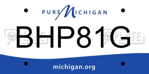BHP81G Michigan License Plate