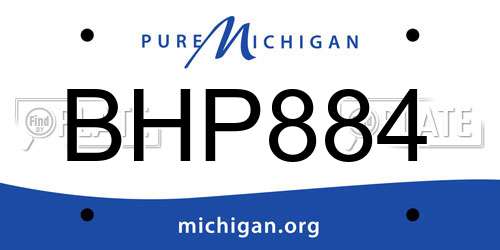 BHP884 Michigan License Plate