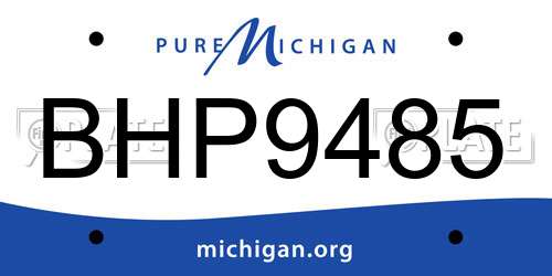 BHP9485 Michigan License Plate
