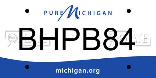 BHPB84 Michigan License Plate