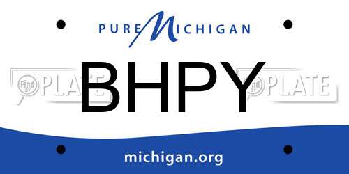 BHPY Michigan License Plate