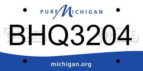 BHQ3204 Michigan License Plate