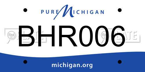 BHR006 Michigan License Plate