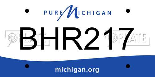 BHR217 Michigan License Plate