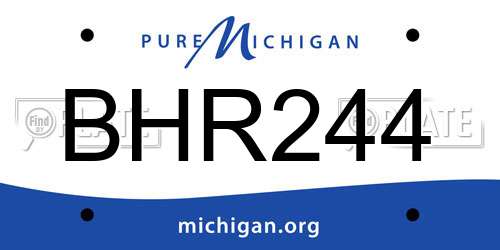 BHR244 Michigan License Plate