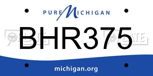 BHR375 Michigan License Plate