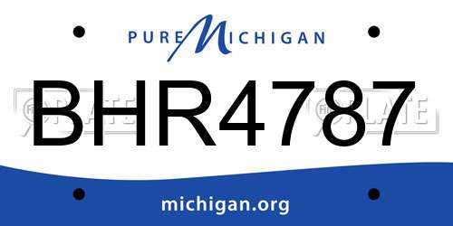 BHR4787 Michigan License Plate