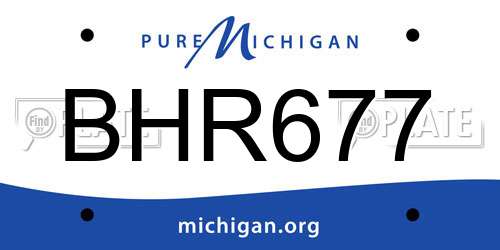 BHR677 Michigan License Plate