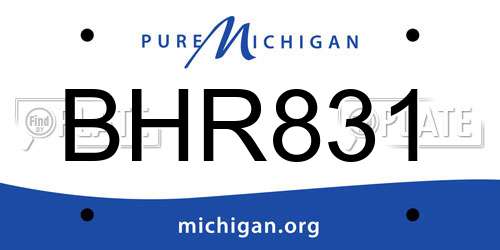 BHR831 Michigan License Plate