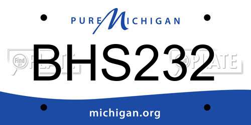 BHS232 Michigan License Plate