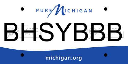 BHSYBBB Michigan License Plate