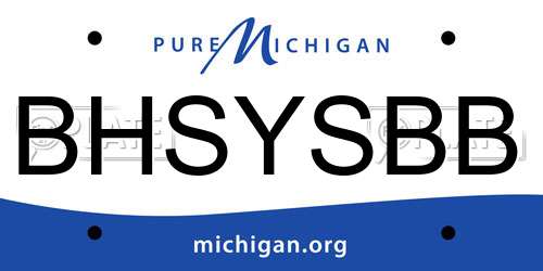 BHSYSBB Michigan License Plate