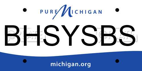 BHSYSBS Michigan License Plate
