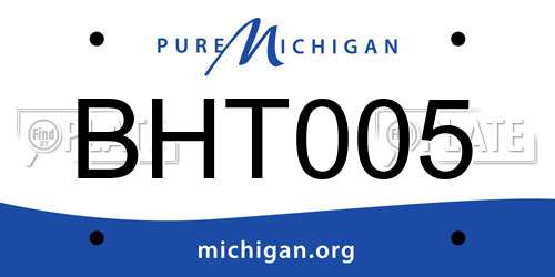BHT005 Michigan License Plate