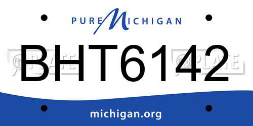 BHT6142 Michigan License Plate