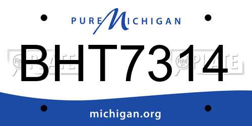 BHT7314 Michigan License Plate
