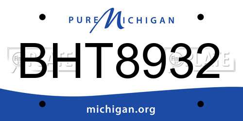 BHT8932 Michigan License Plate