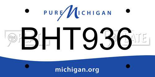 BHT936 Michigan License Plate