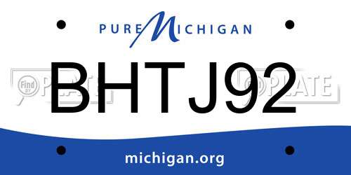 BHTJ92 Michigan License Plate