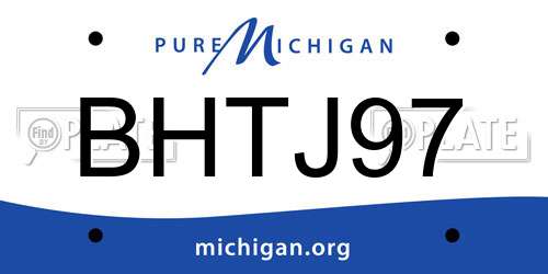 BHTJ97 Michigan License Plate