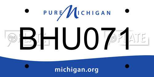 BHU071 Michigan License Plate